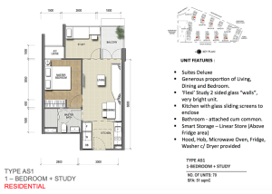 New Condo Launch - North Park Residences - Floor Plan Type AS1 1+Study