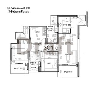 High Park Residences - Floor Plan 3-Bedroom Classic