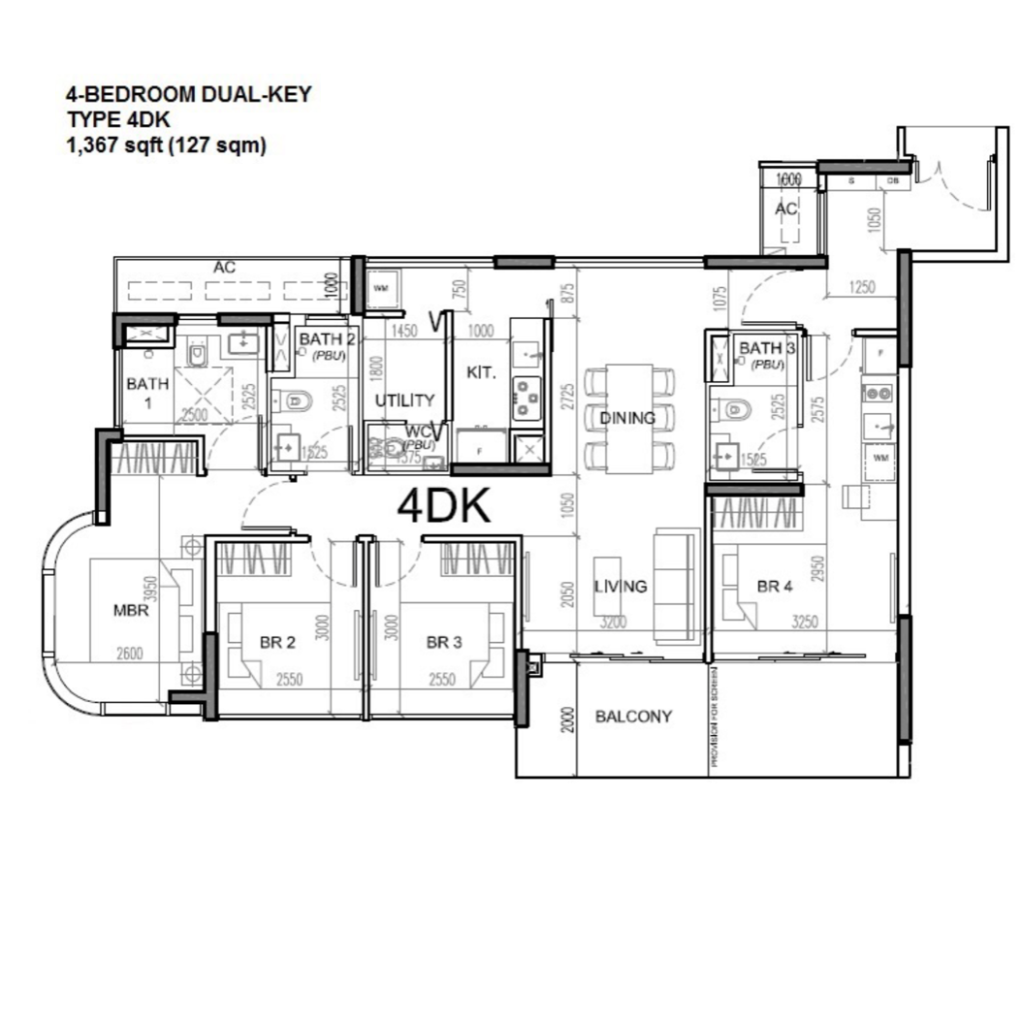 HighParkResidencesFloorPlan4DK1367sqft4BedroomDK