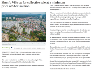 Shunfu Ville Collective Sale Minimum $688 million