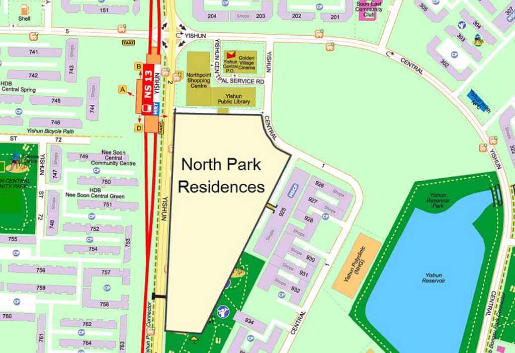 North Park Residences Location Map Singapore